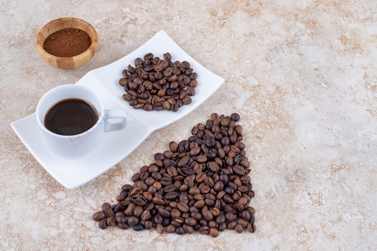 咖啡因各种形式的咖啡芳香咖啡盘子