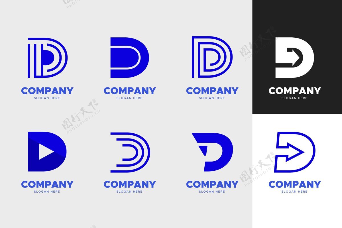 Corporate平面设计不同的d标志集CompanyLogo品牌