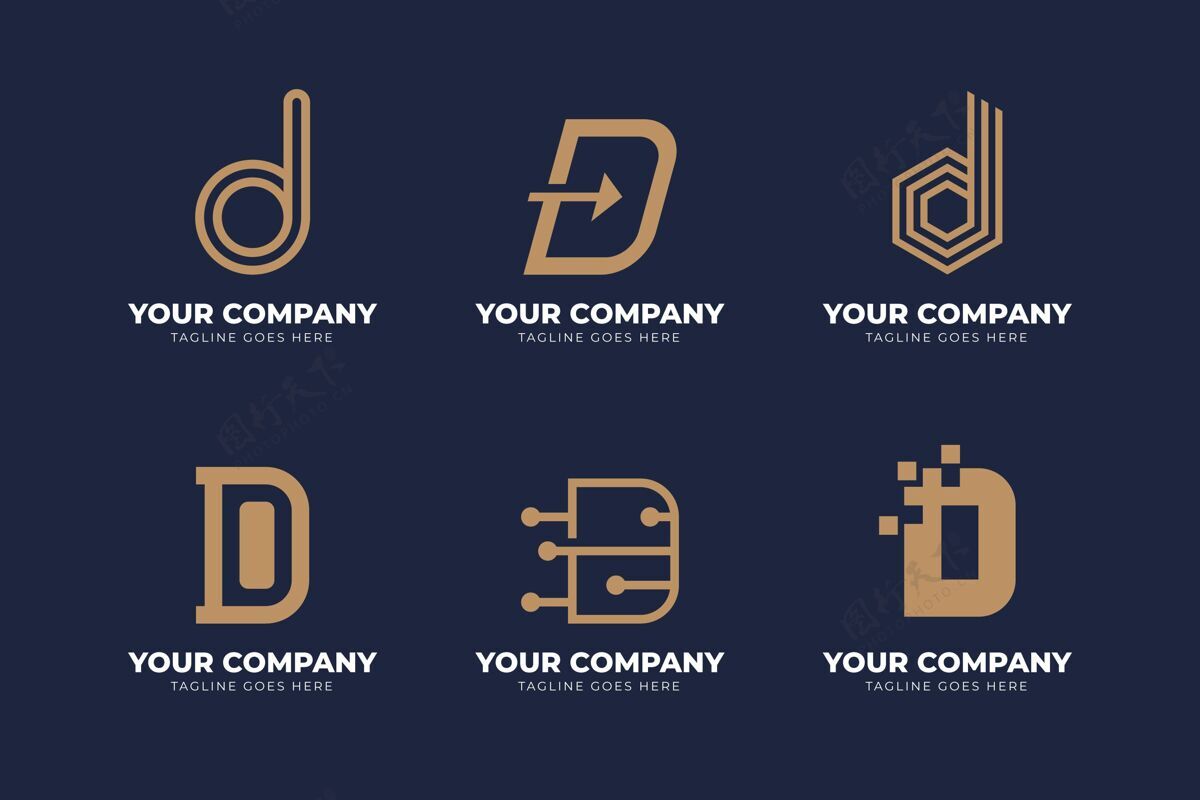 Corporate平面设计不同的d标志集公司标识企业标识品牌