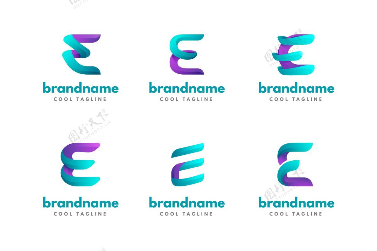 品牌收集不同的e标志公司标识Business企业标识