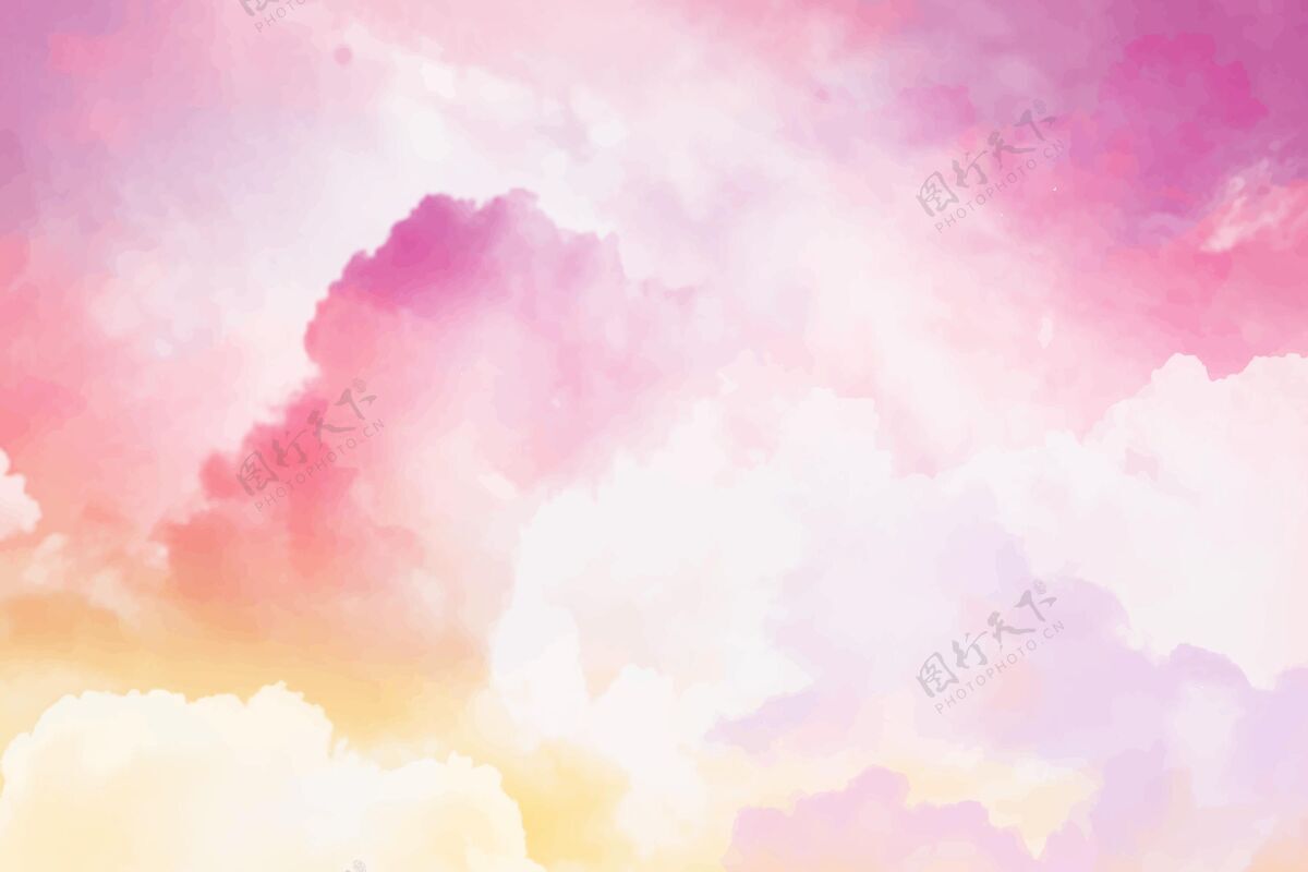 手绘手绘水彩粉彩天空背景天空背景背景水彩