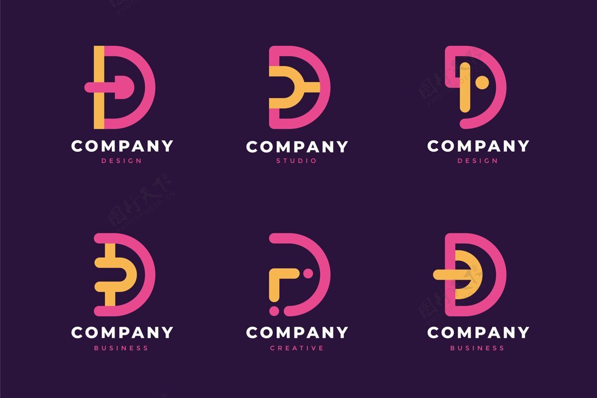 收藏D标志系列Logo模板平面设计文具