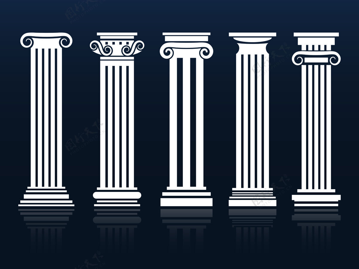 柱经典栏目设置为蓝色希腊文化基座