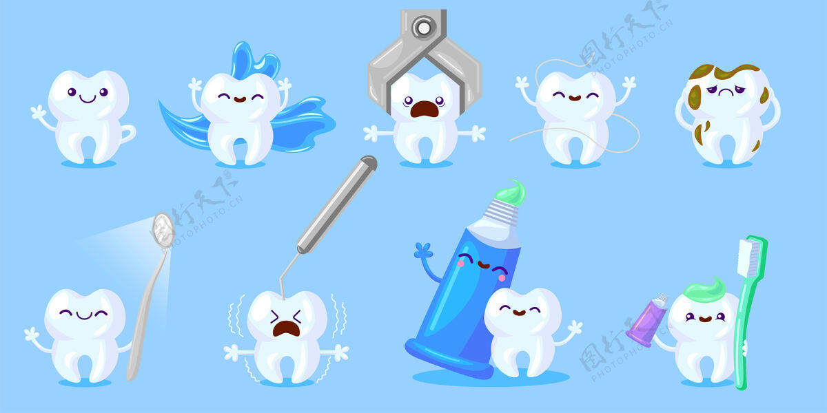 保护卡通牙齿护理套装治疗保健刷子
