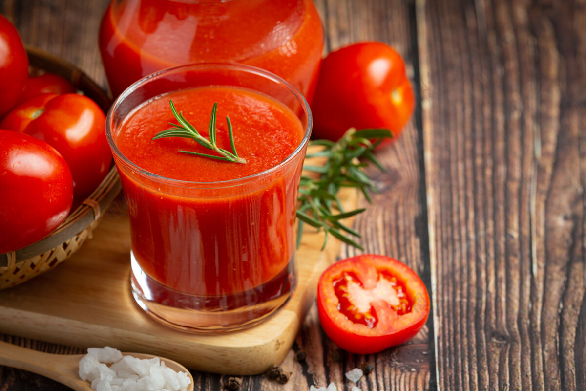 配料新鲜番茄汁准备好了味道自然农产品