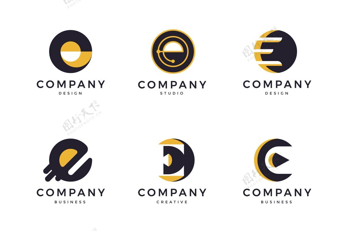 Brand平面设计e标志模板包BusinessCompanyLogoBusinessLogo