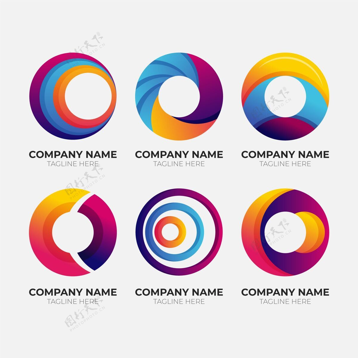 BrandingGradiento标志包CompanyLogoCollectionSet