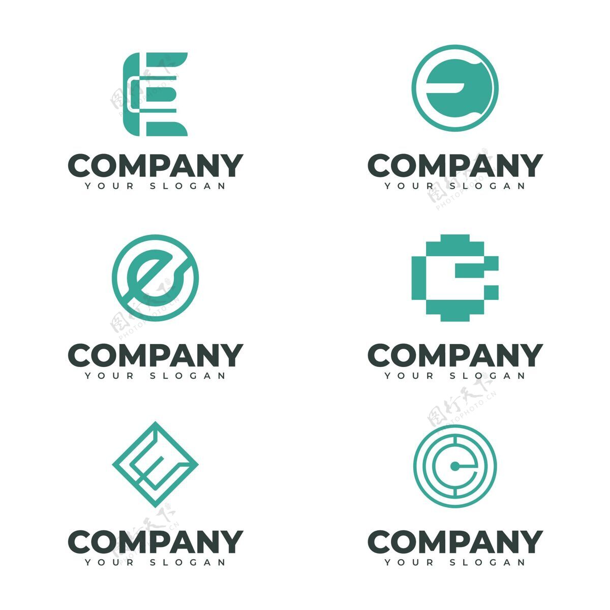 identity平面设计e标志系列CompanyCompanyLogoPack