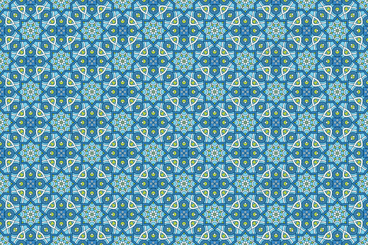 阿拉伯几何无缝图案 圆形元素装饰东方圆圈