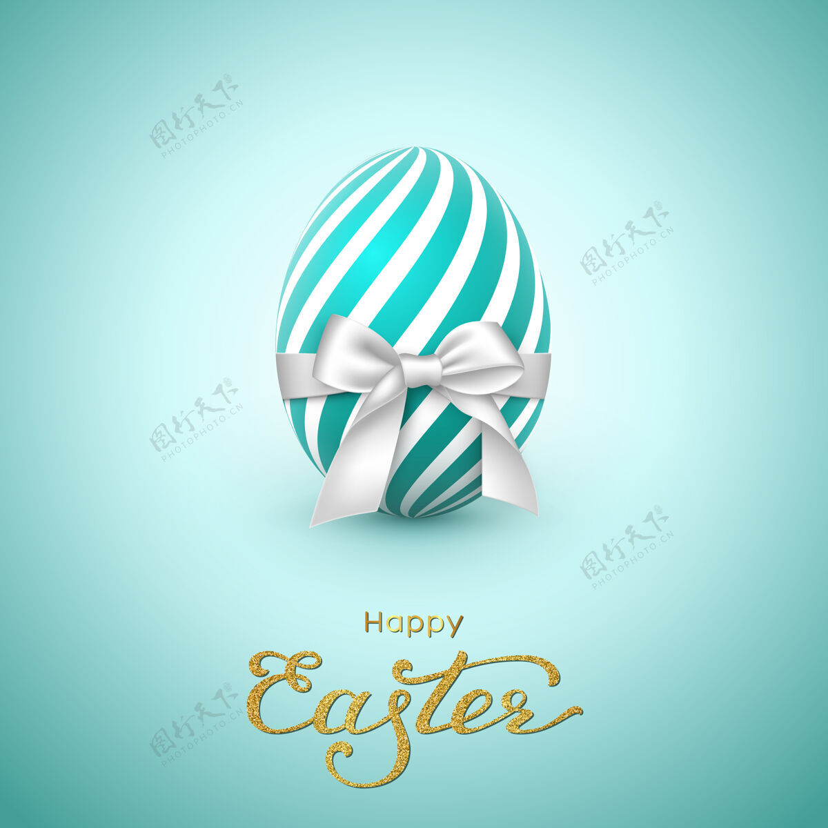 快乐复活节贺卡闪闪发光的字母 白色蝴蝶结现实的鸡蛋卡片字母脚本