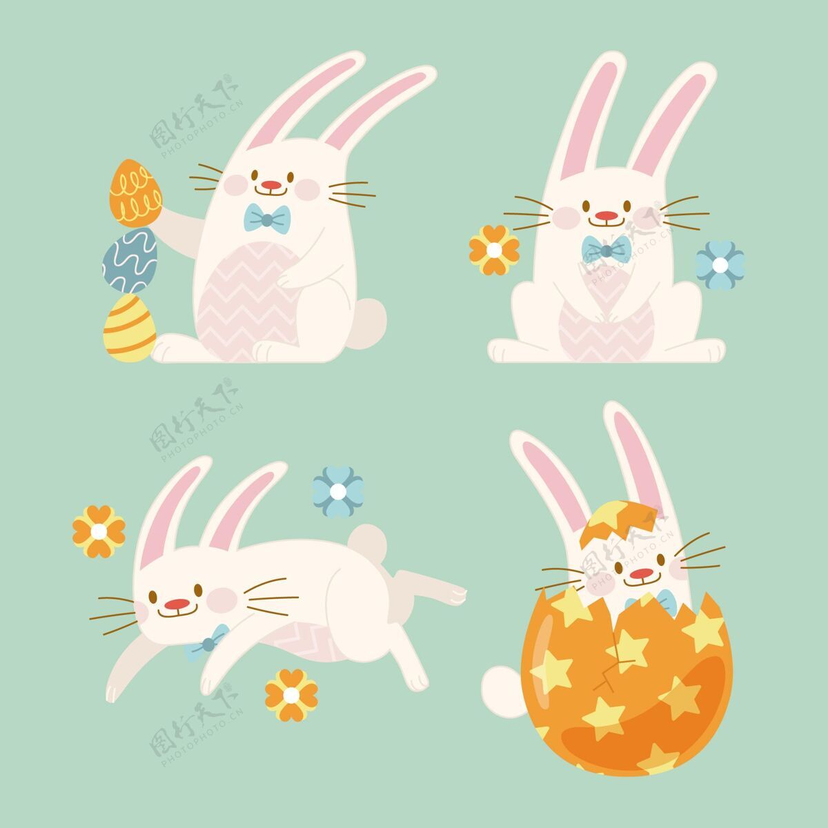 复活节复活节兔子系列复活节快乐宗教包装