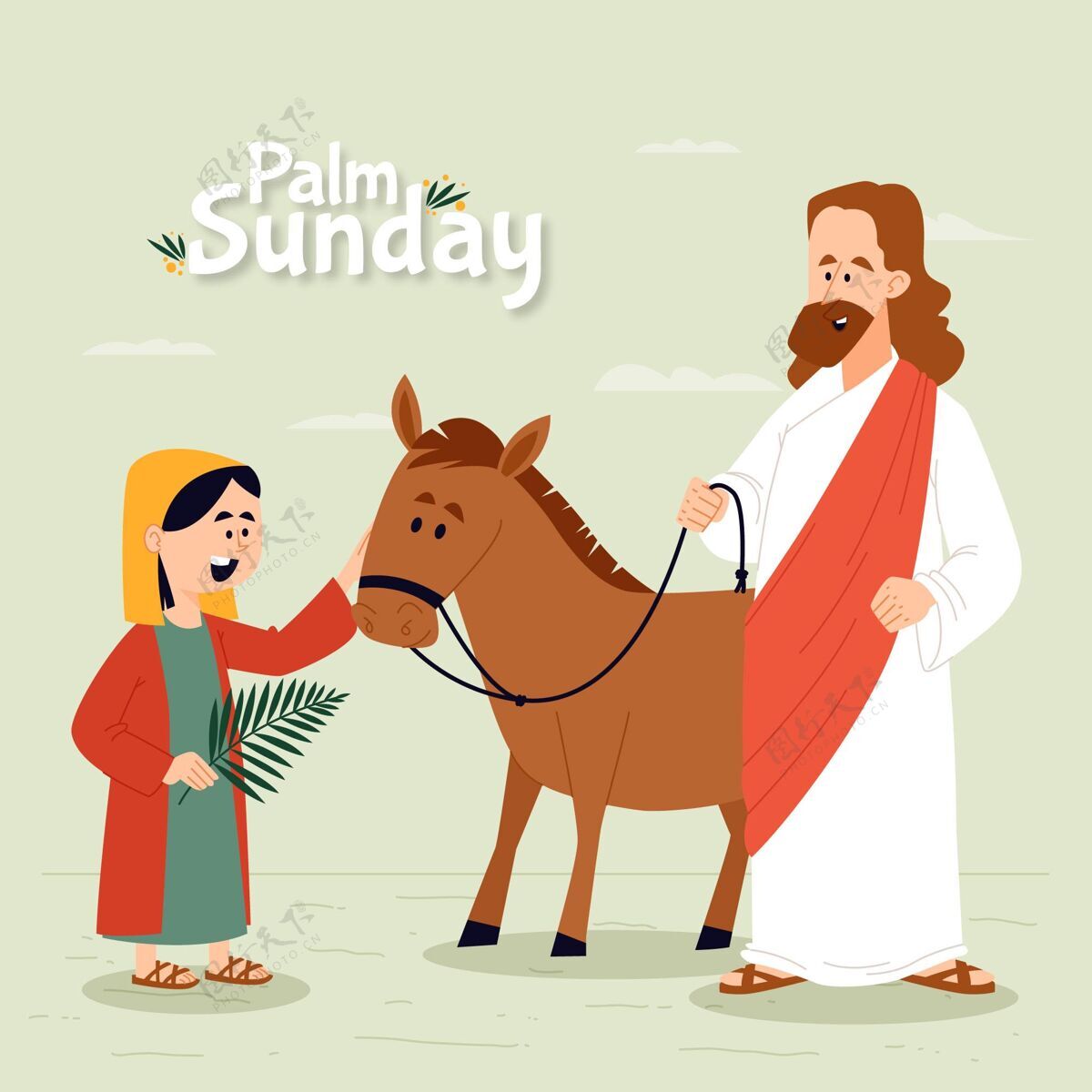 插图平掌星期天插图单位设计圣周耶稣