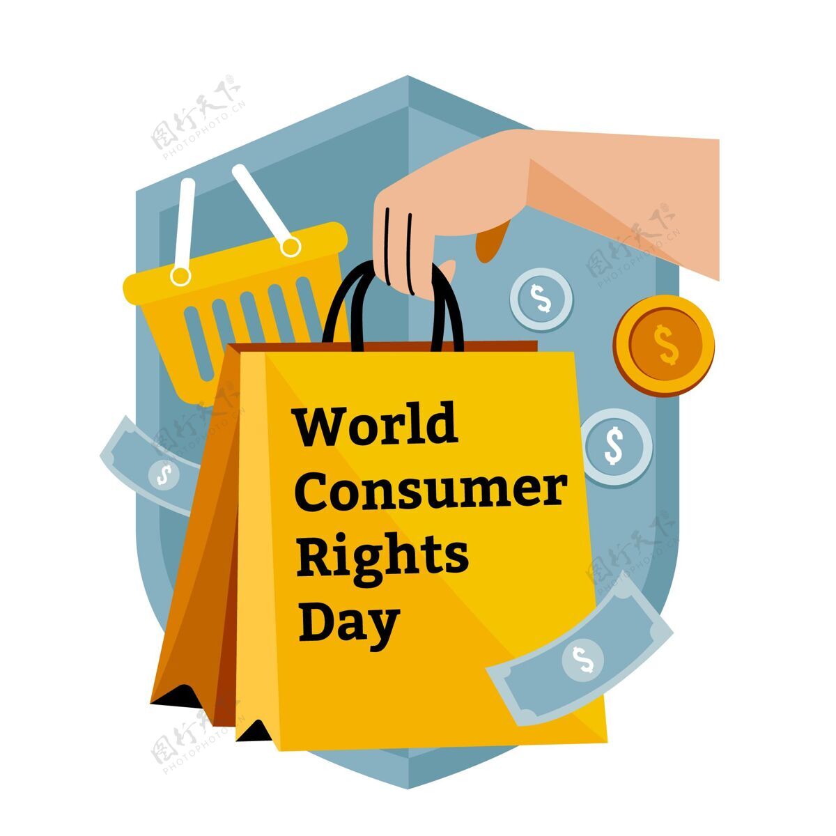 插图平面世界消费者权益日插画意识国际平面设计