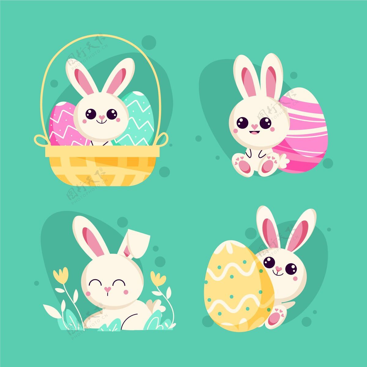 收集复活节兔子系列帕斯卡兔子公寓