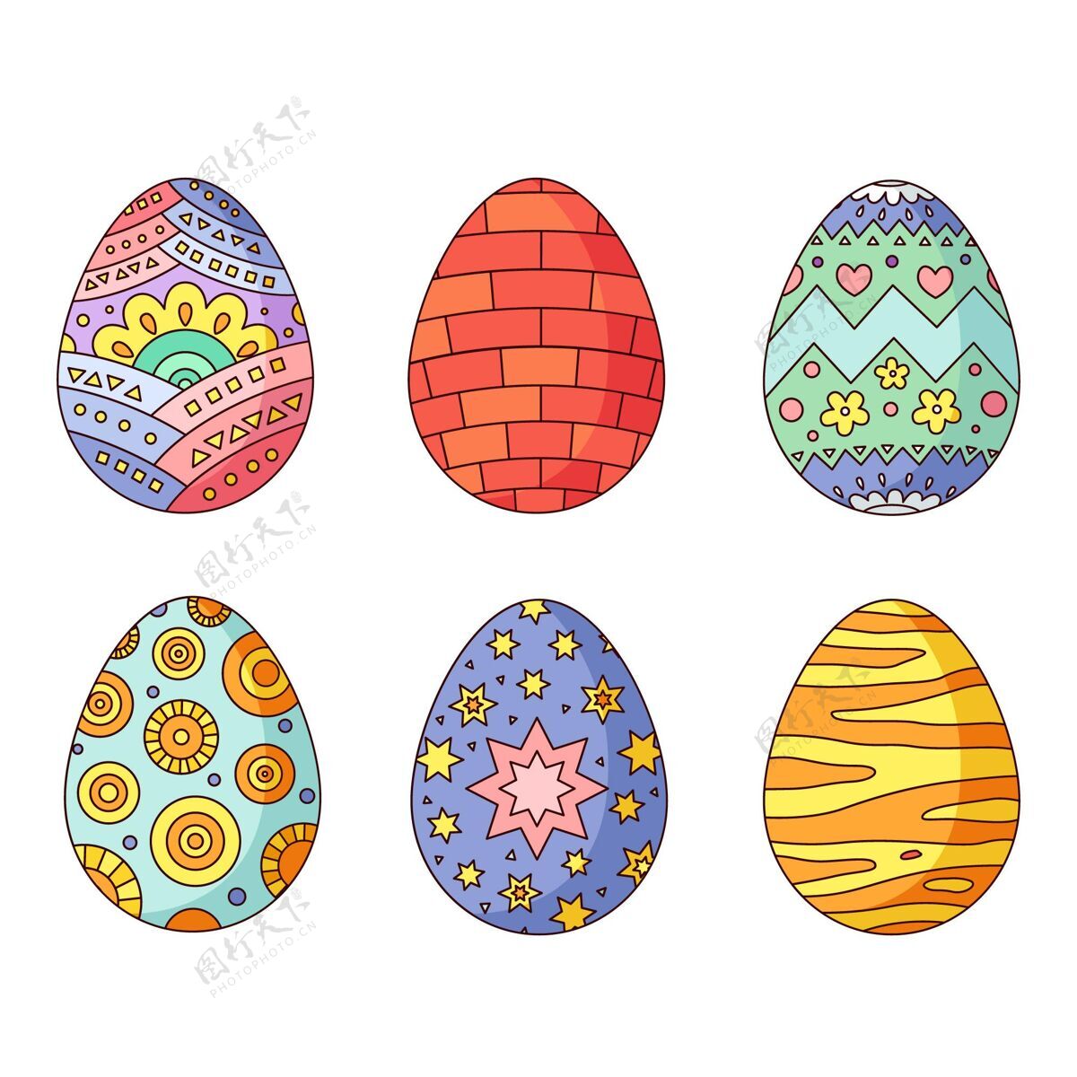 华丽彩色手绘装饰复活节彩蛋收藏套装彩蛋装饰品