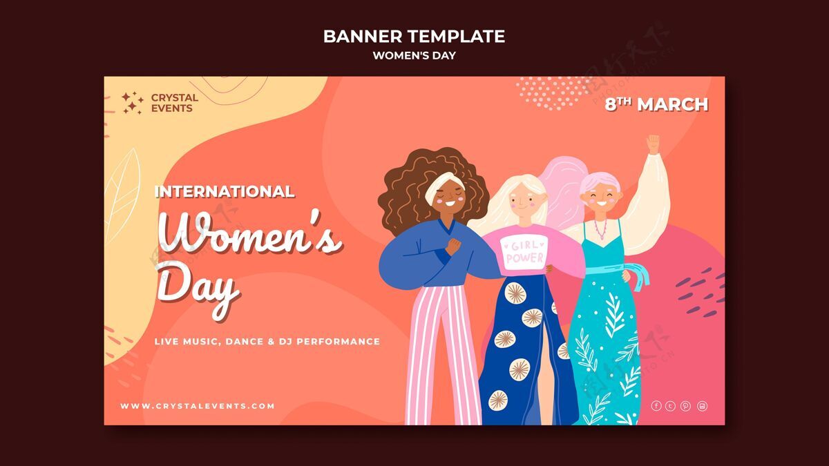 模板国际妇女节横幅妇女节全球快乐妇女节