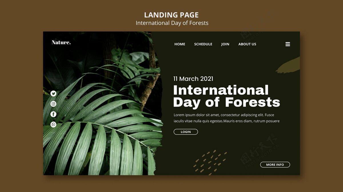 网页模板国际森林日登陆页环境保护森林