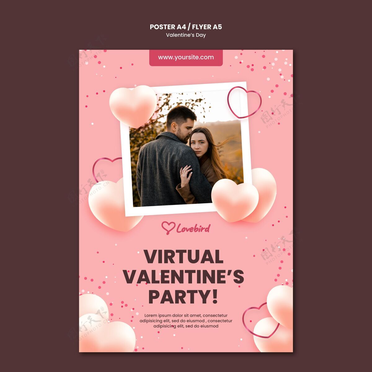 浪漫情人节传单模板与照片浪漫2月14日传单
