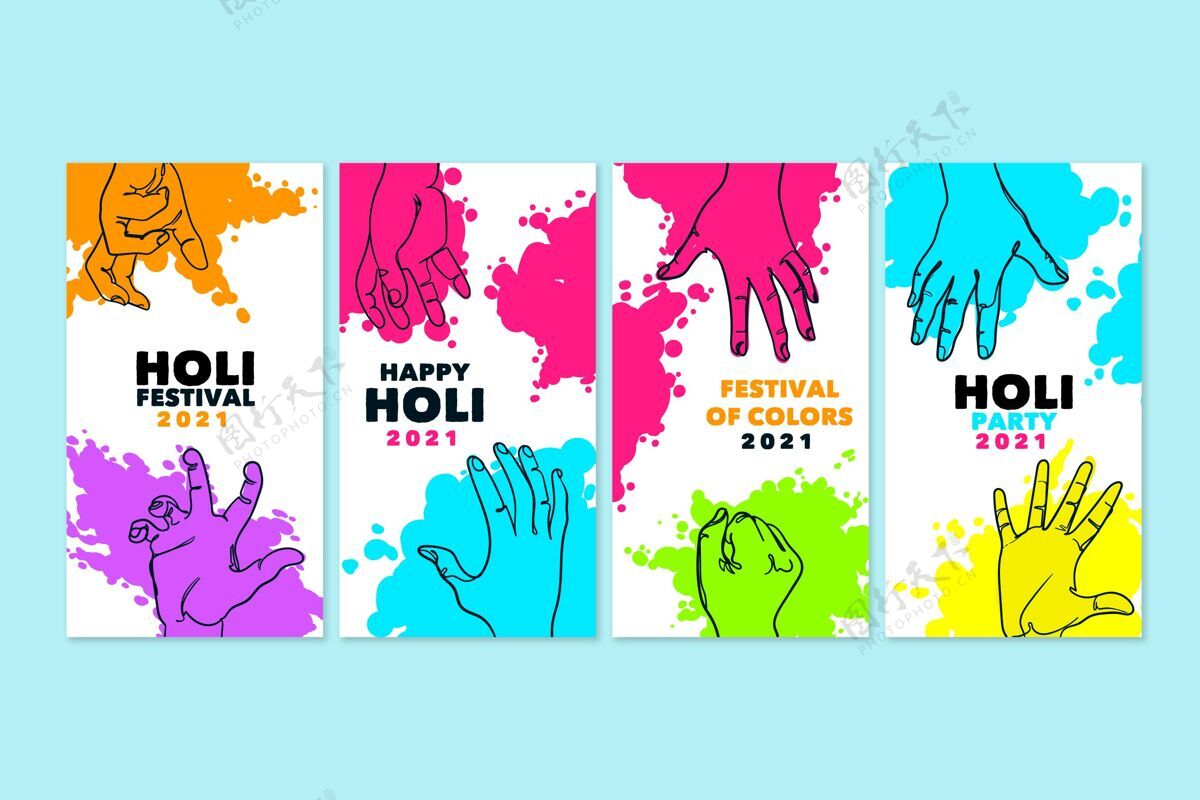印度教Holifestivalinstagram故事模板Instagram故事胡里节