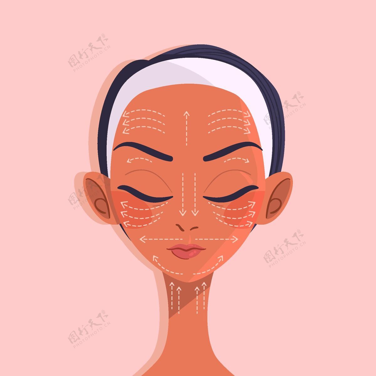 化妆品手绘面部按摩技术水疗女人自然