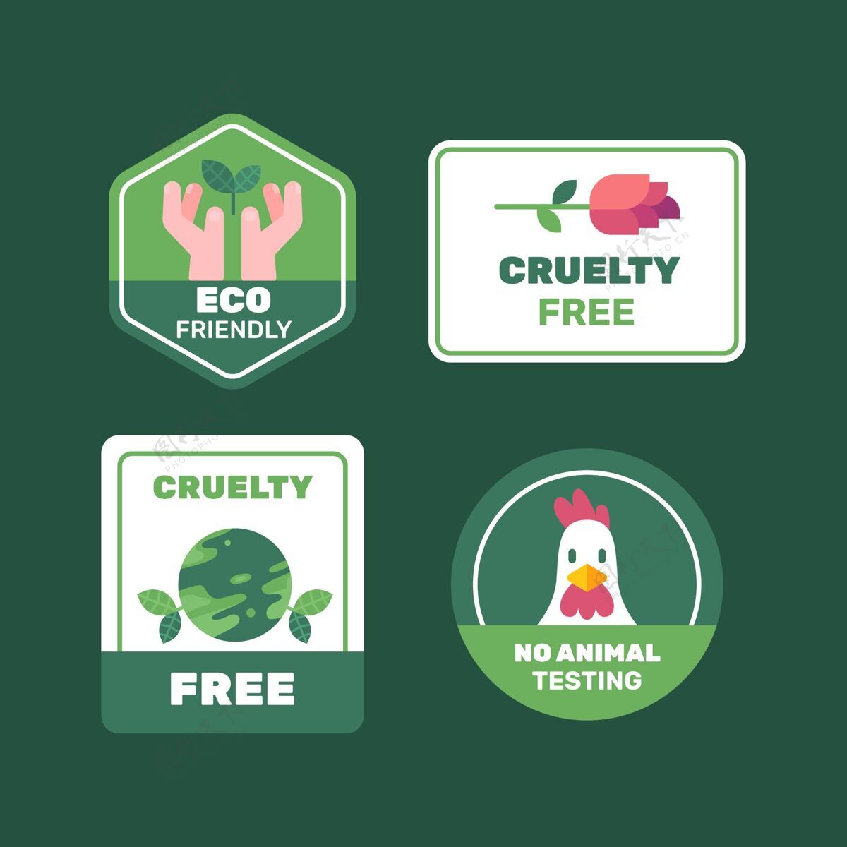 平面平面设计残酷免费徽章收集环保生物徽章