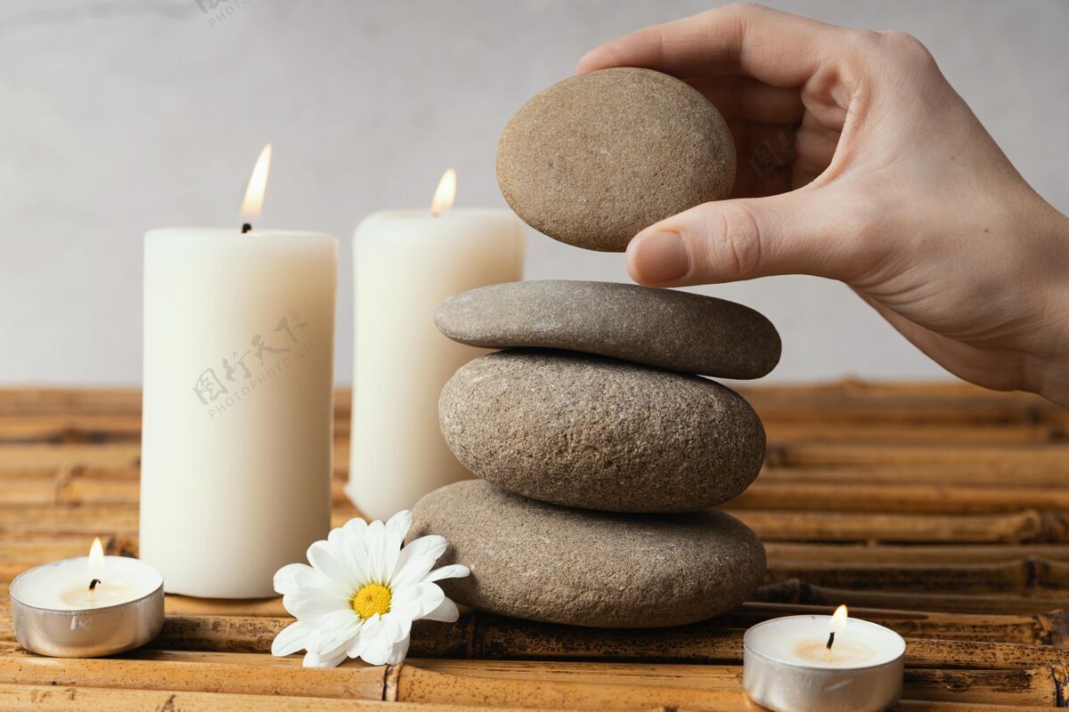 禅宗冥想用石头心灵室内放松