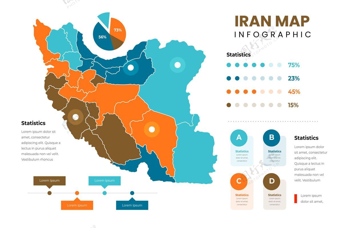 平面平面伊朗地图信息图形模板信息图模板平面设计