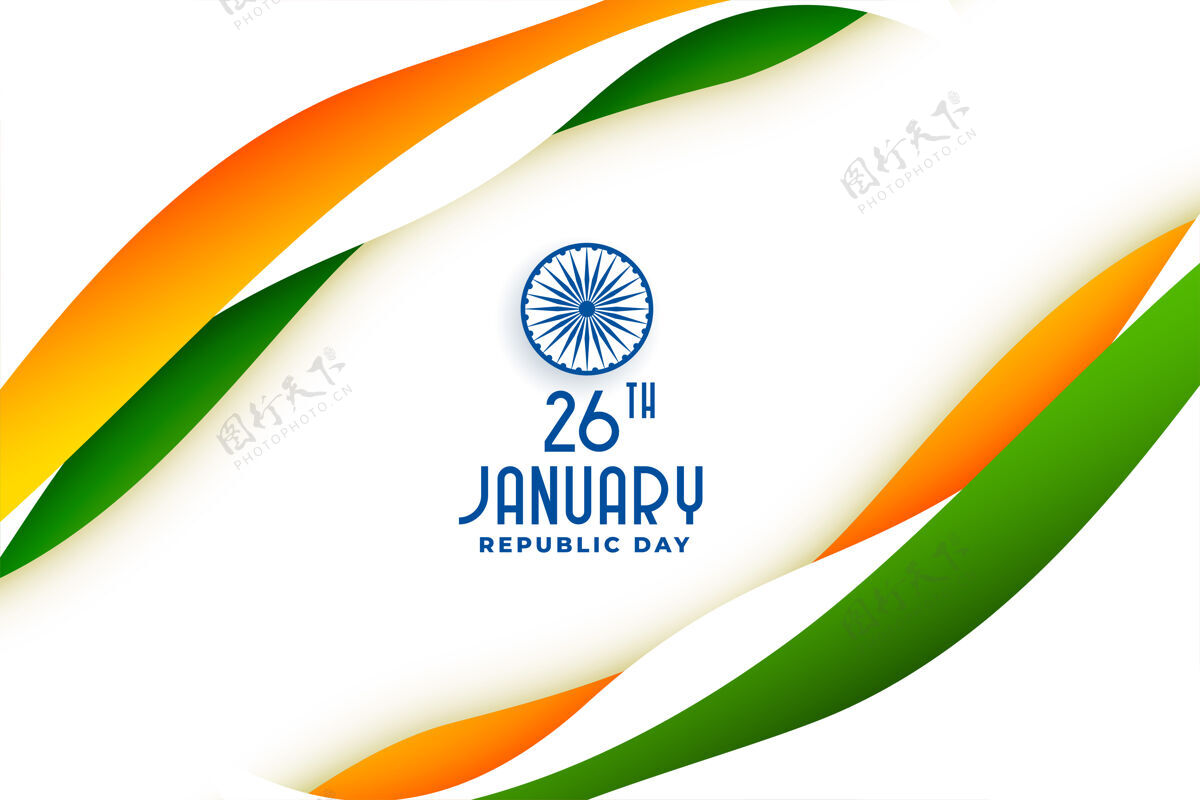 26一月印度共和国日现代国旗设计国家国家印度