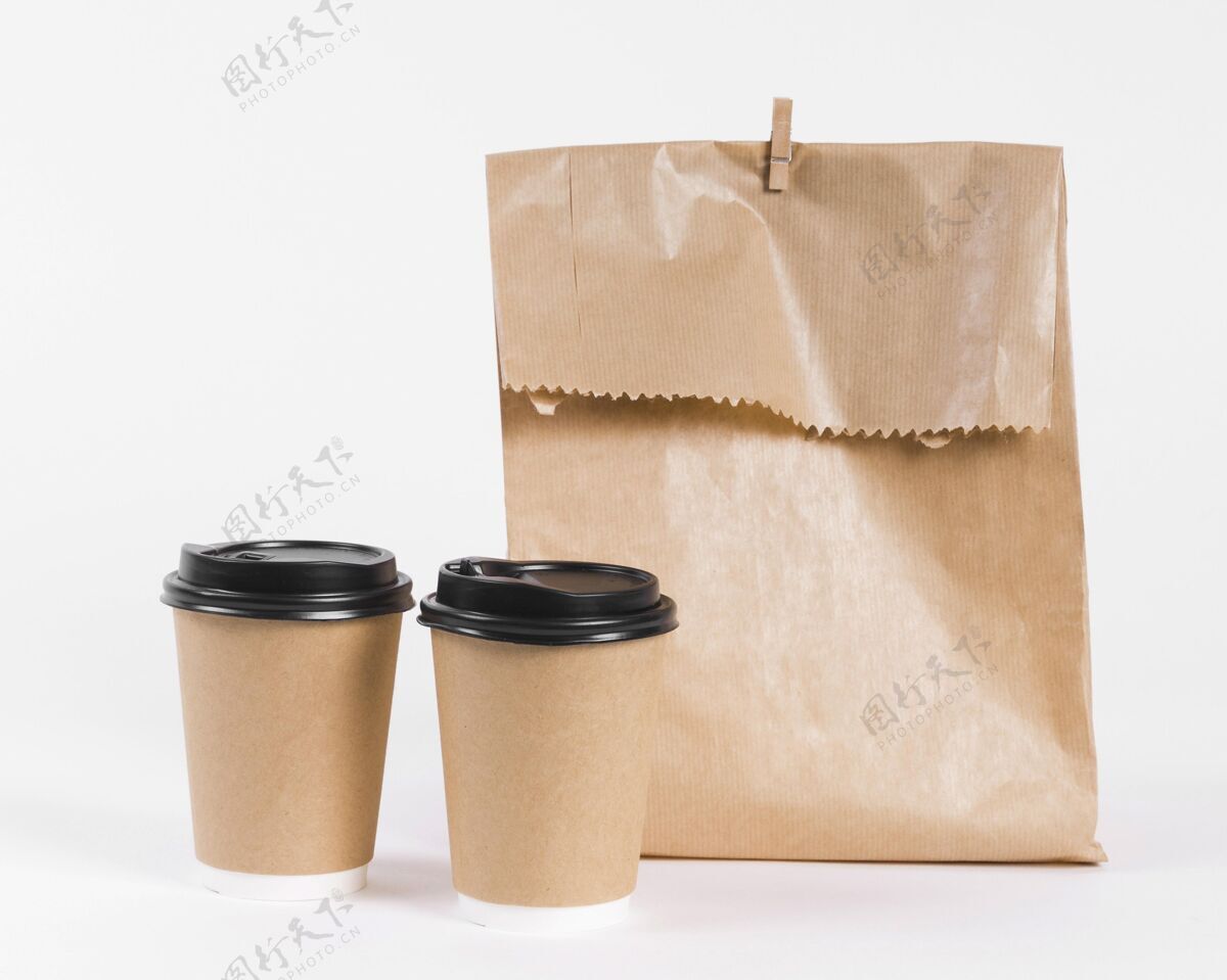 购物纸袋概念模型设计咖啡杯包装