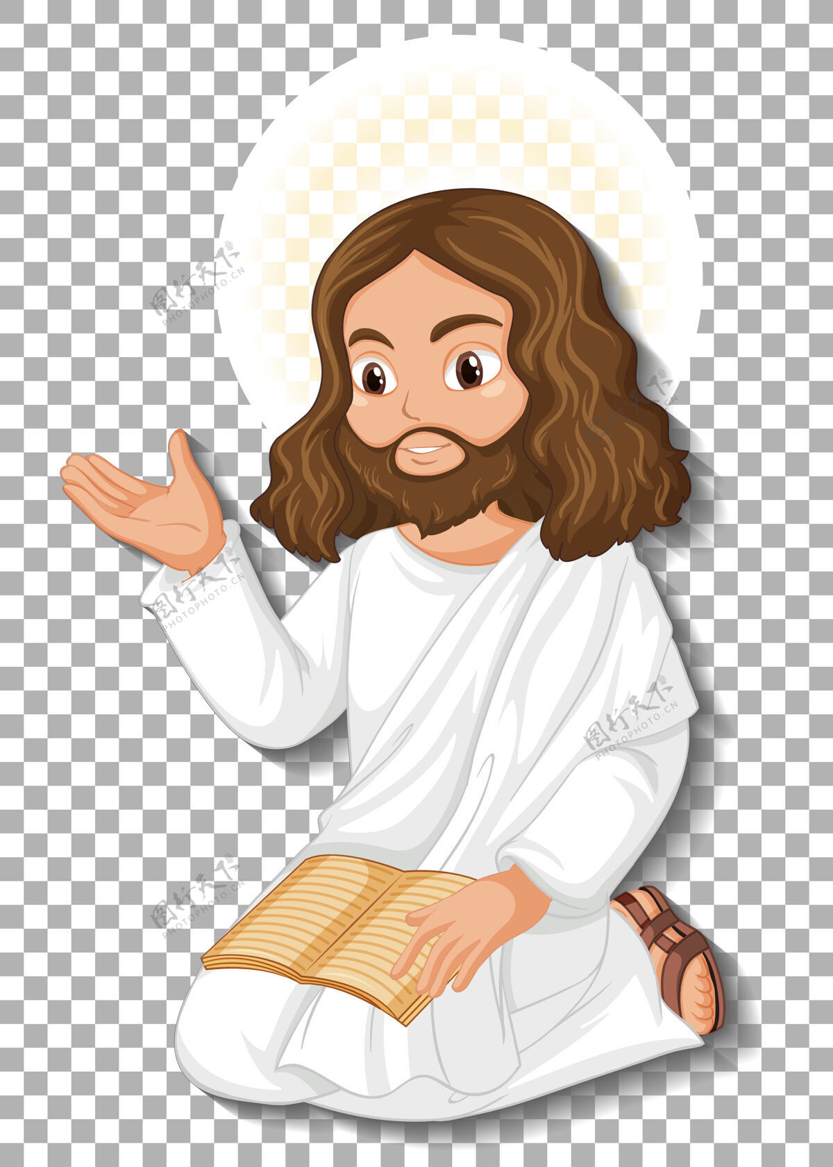 基督教孤立的耶稣卡通人物基督剪贴画艺术
