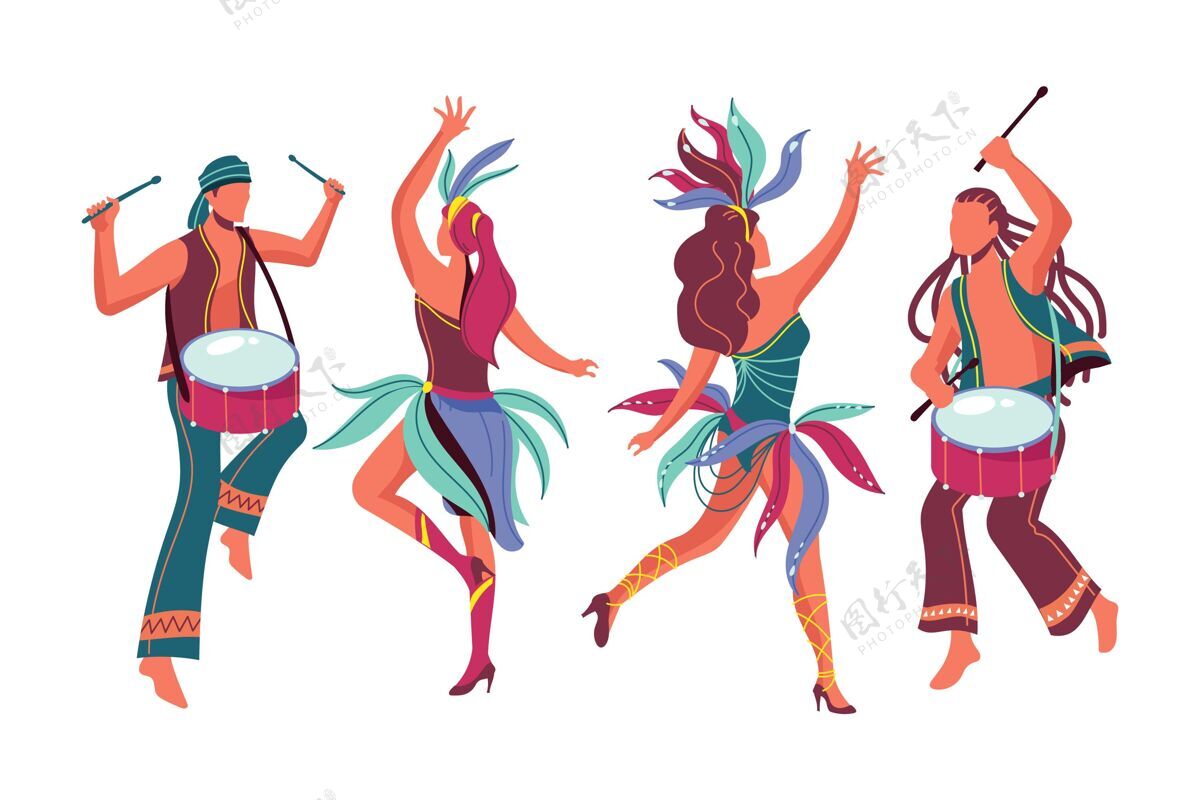 巴西嘉年华巴西嘉年华活动舞者系列舞者面具多彩