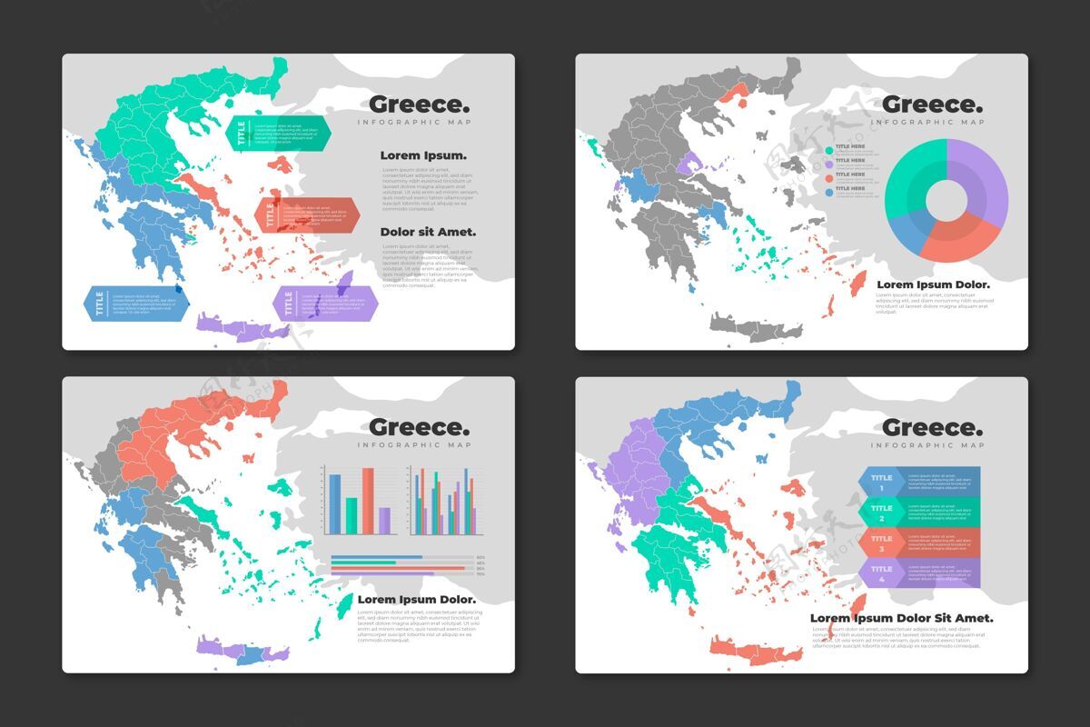 发展平面希腊地图信息图模板信息图市场营销