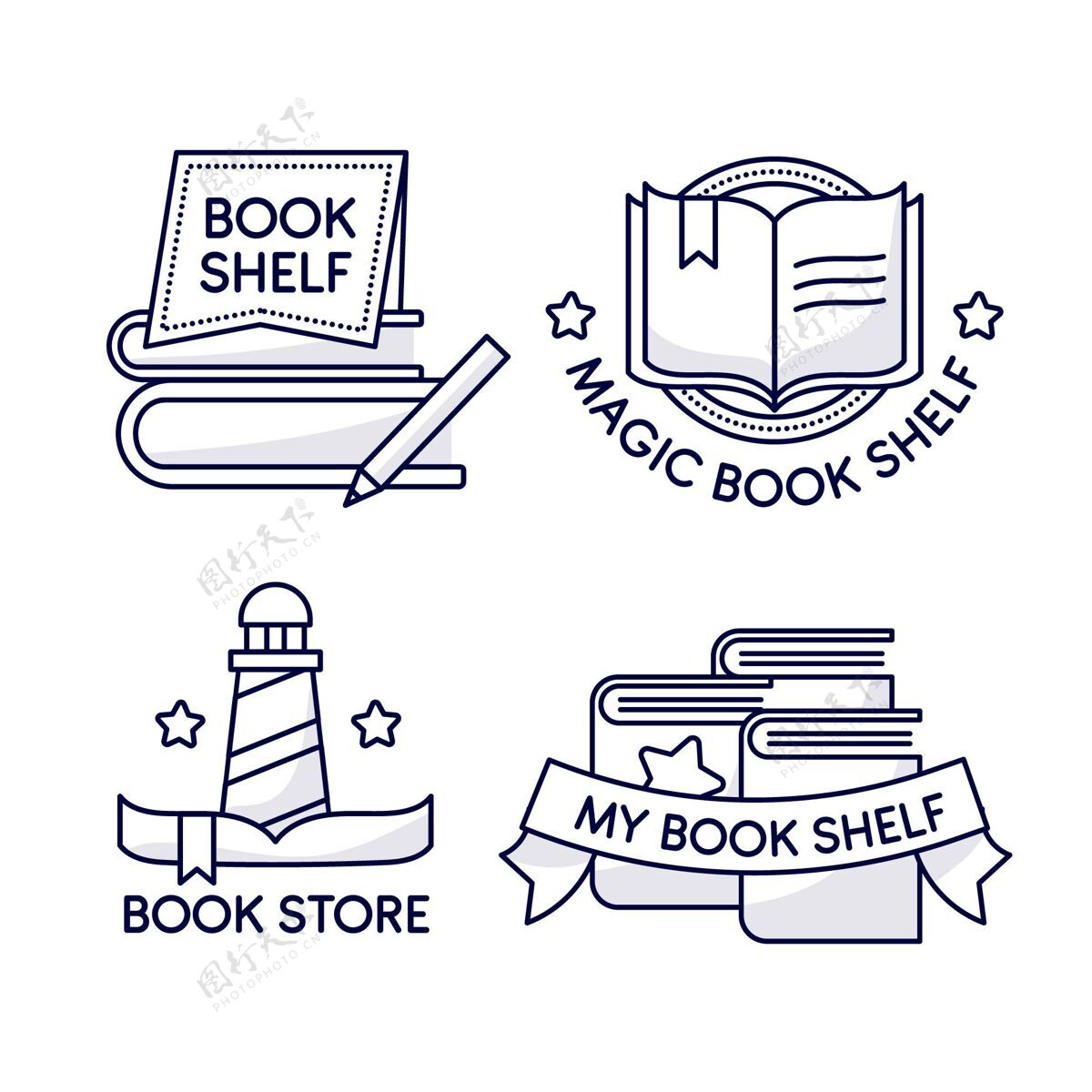 学校平面设计书标志收集标识书籍品牌