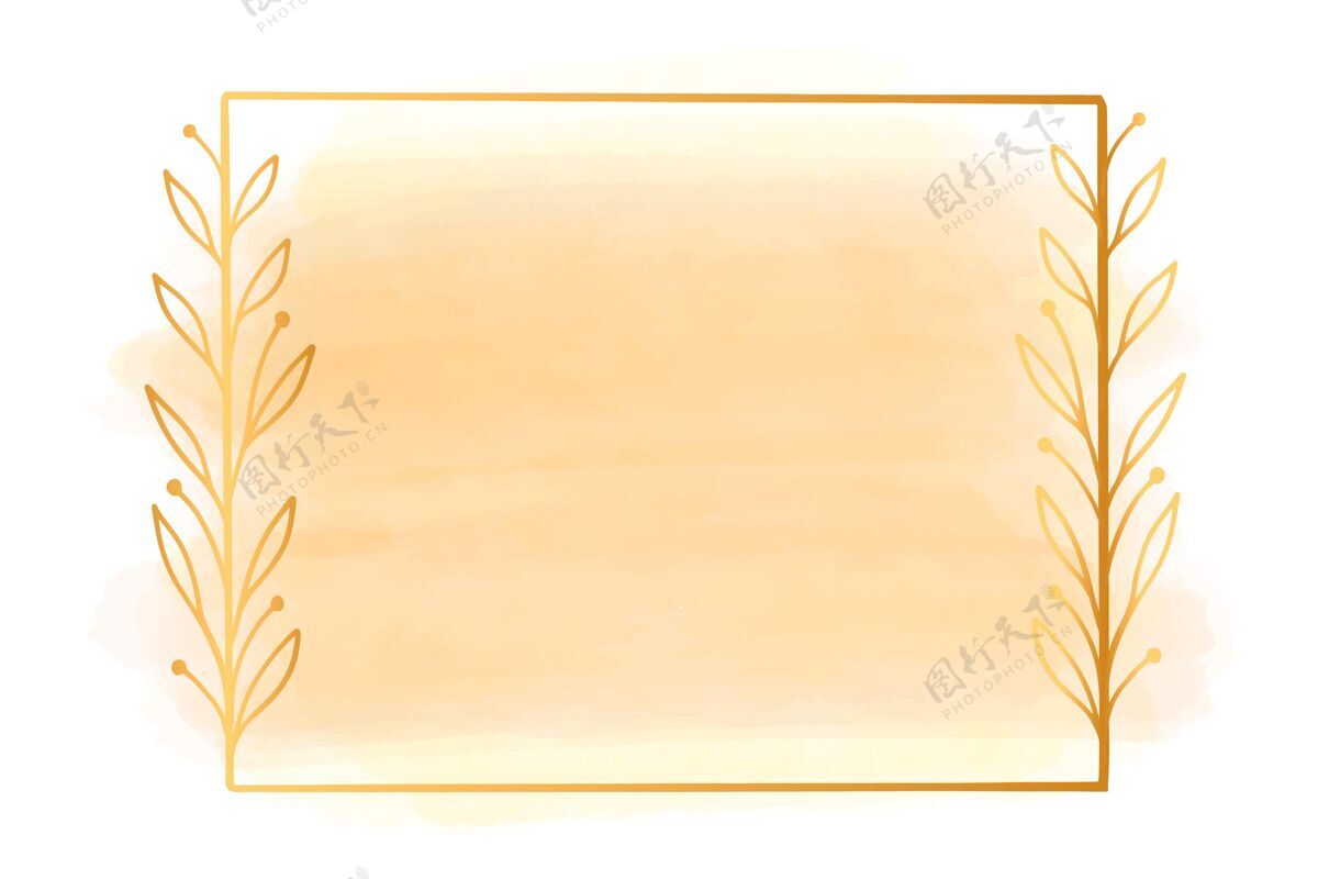 笔划粉彩水彩画与黄金框架画笔水彩画框