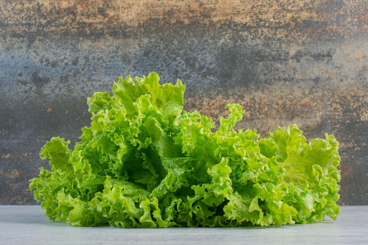 蔬菜新鲜的绿色生菜大理石背景高品质的照片有机农业植物
