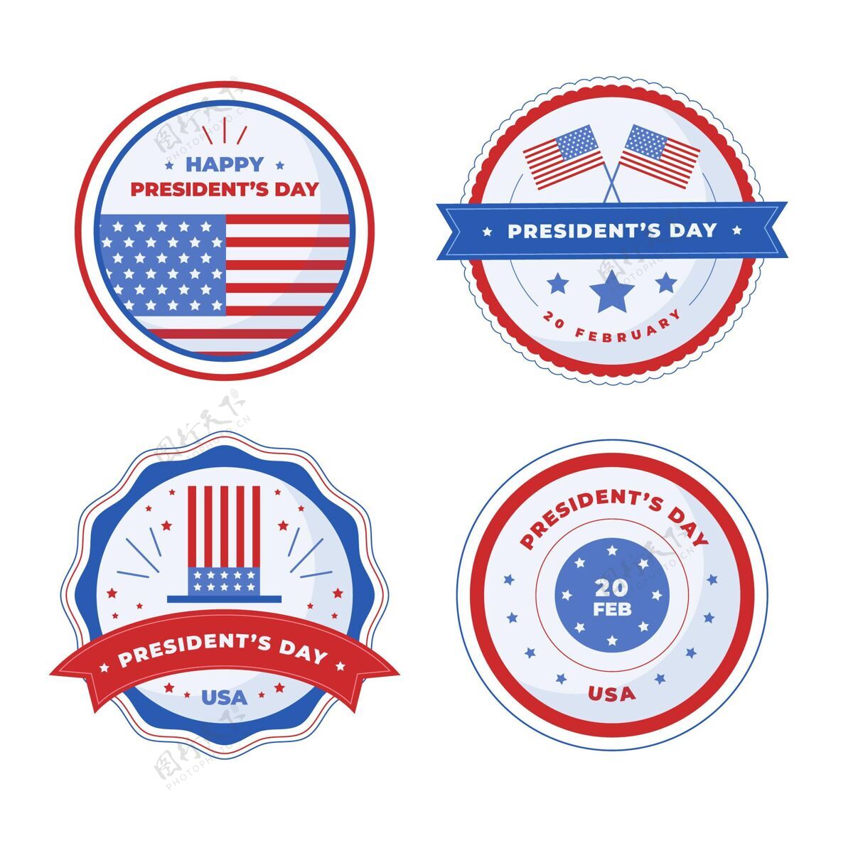 民主总统日活动徽章套装爱国主义庆祝国家