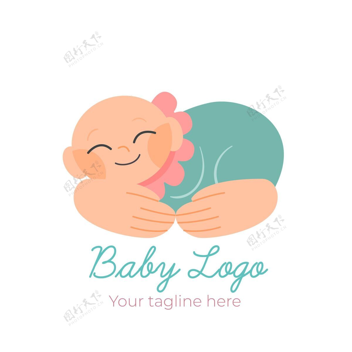 婴儿详细的婴儿标志模板企业商标模板公司商标