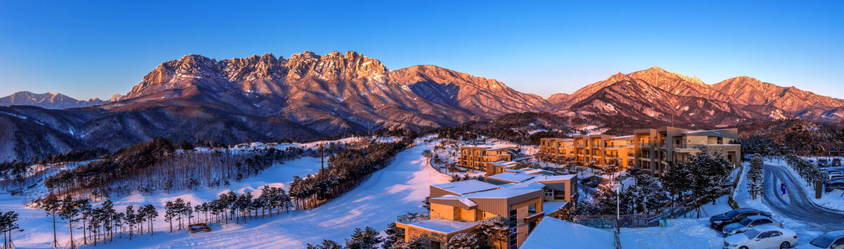 首尔冬天的韩国色若山蔚山八味岩国家雪雾