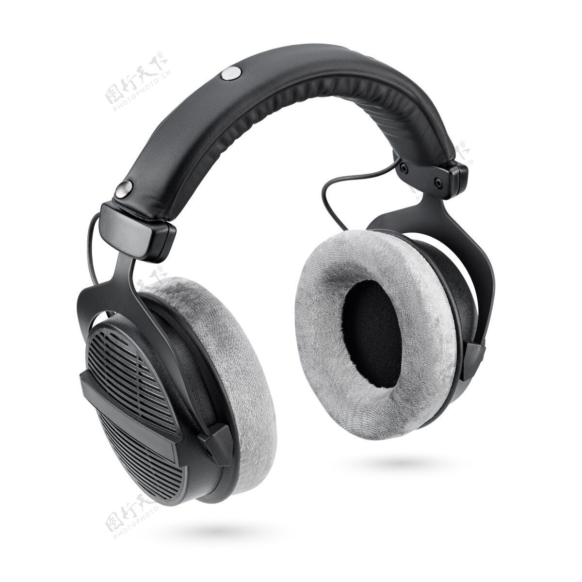 老式头戴式耳机黑色录音棚耳外开放式耳机隔离头部设备电话